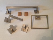 5 Piece Brushed Metal 16" Towel Bar Bathroom Set