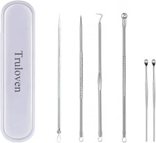 6PCS Blackhead Remover Extractor Pimple Popper Tool Kit Stainless Steel Facial