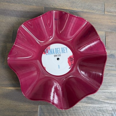 Record Bowl - Upcycled & Repurposed RED MARBLED Bowl - Lana Del Rey Born To Die
