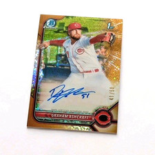 2022 Bowman Chrome Prospect Autographs Gold Refractor  #CPA-GA, Graham Ashcraft