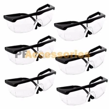 6 Pairs Protective Eye Goggles Safety Transparent Glasses for Work Medical Lab