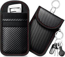 2 Pack Faraday Bags with 4 Pack Key Rings