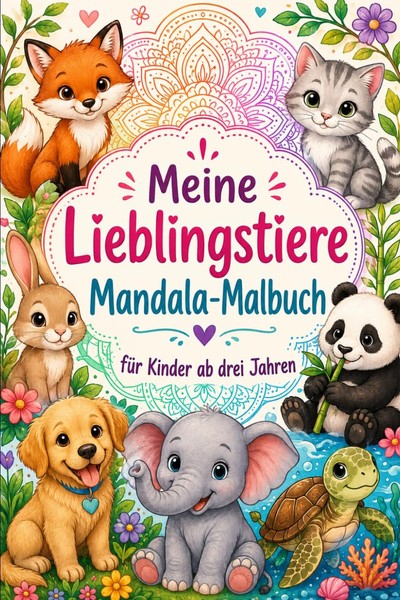 Mandala Malbuch FüR Kinder Ab 3 Jahren – Meine Lieblingstiere, Malbuch-image
