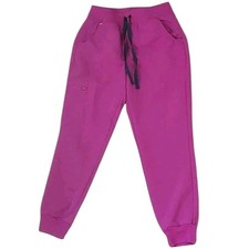 FIGS Women High Waisted Zamora Jogger Scrub Pants Pink Small W22SW2012P Cargo