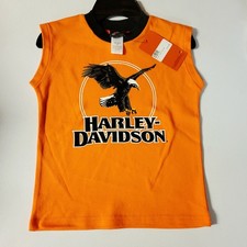 Harley-Davidson Little Boys' Soaring Eagle Sleeveless Muscle Tee - Orange