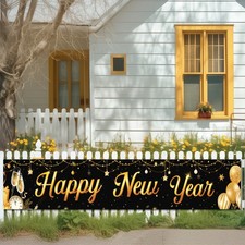 Happy New Year Banner Happy New Year Large Outdoor Banner Yard Sign Backdrop