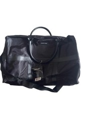 Kenneth Cole Black Duffle Bag with Leather Handles and Shoulder Strap