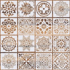 16 Pcs 6 x 6 Inch Reusable Stencils Mandala Stencils Mandala Dot Painting