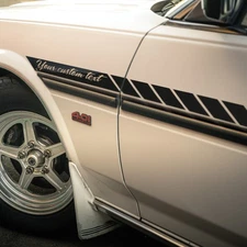 2x CUSTOM TEXT Side Body Stripes Racing Race Rally JDM Car Vinyl Sticker Decal