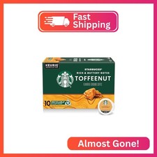 Starbucks K-Cup Coffee Pods, Flavored Hot or Iced Coffee, Toffeenut, 10 Keurig P
