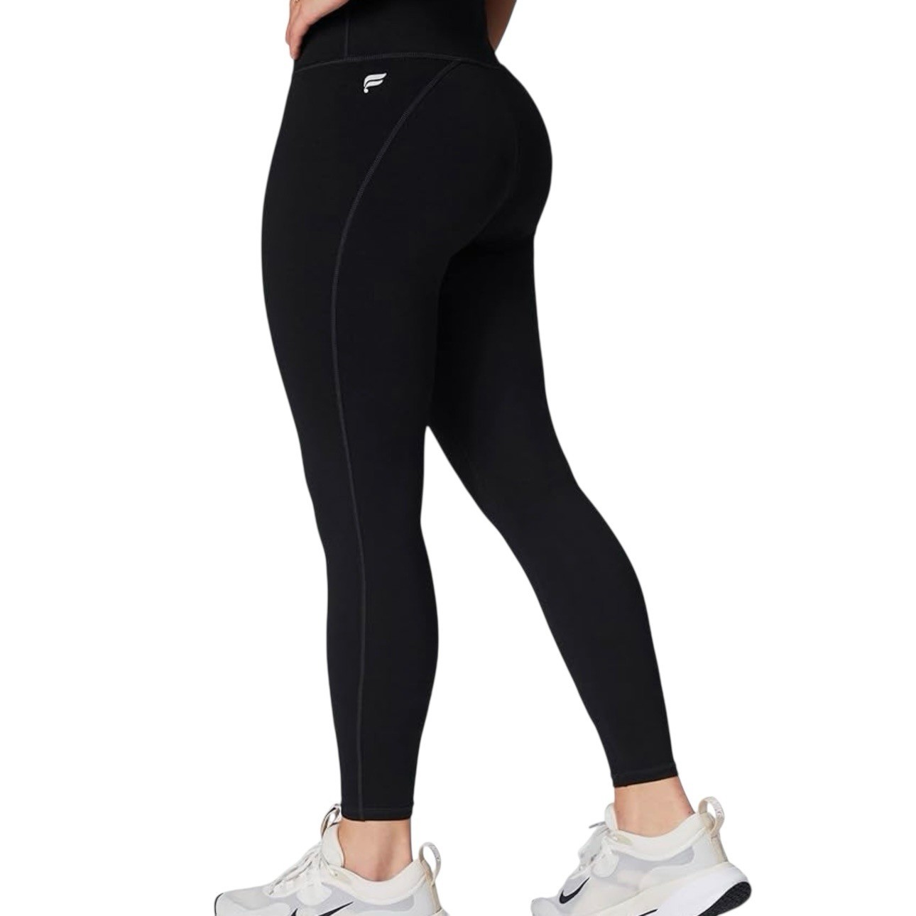 Fabletics Womens Define Mid Rise 7/8 PowerHold Leggings in Black Size M