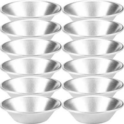12X Cake Pans for Baking Pudding Mould Cup Muffin Round Metal Molds
