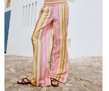 PANTALÓN ANCHO A RAYAS ZARA Multicolor Talla S-XL 2785/512/330