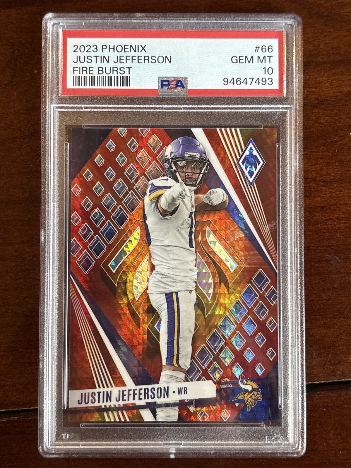 2023 Phoenix Justin Jefferson Fire Burst #/340 PSA 10 Vikings