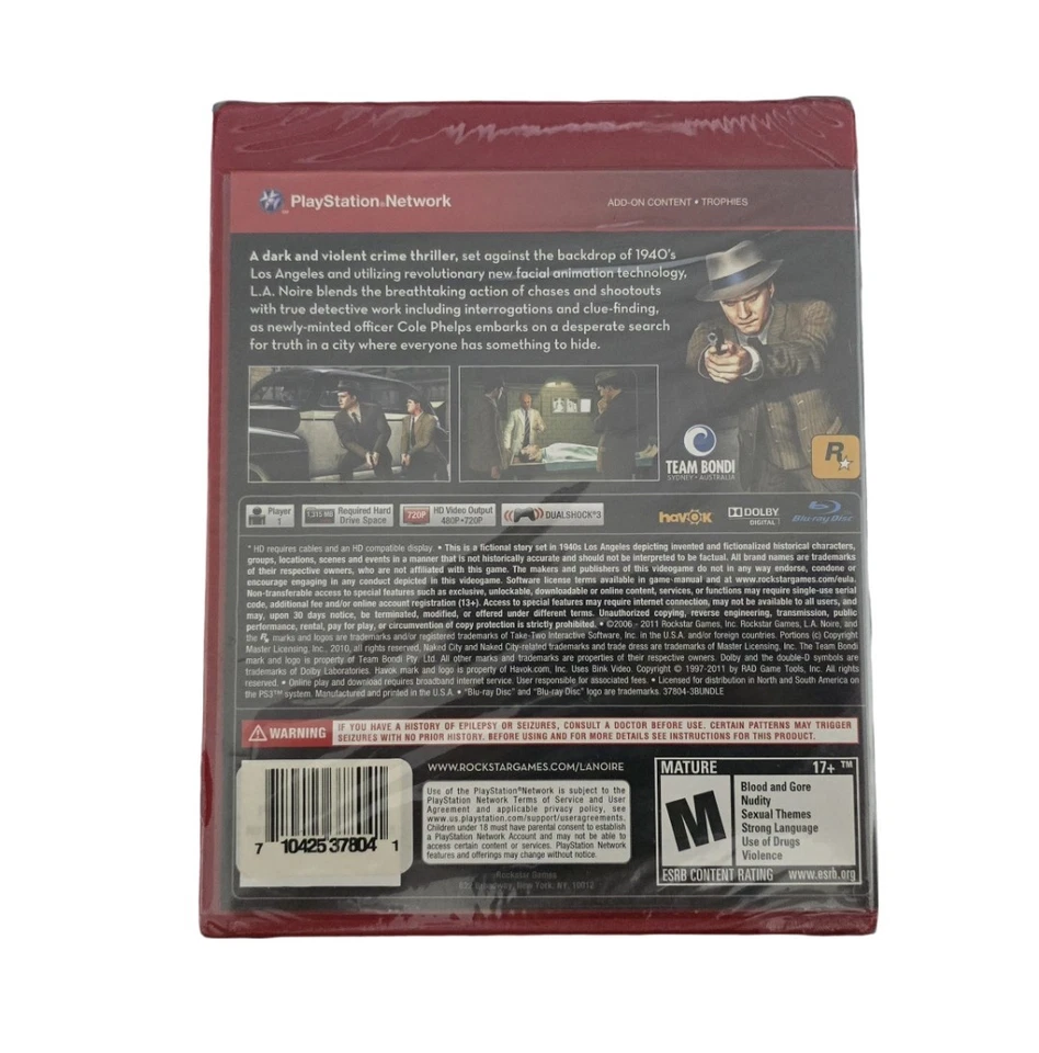 [Brand New] PS3 L.A. Noire (Greatest Hits) Game - Image 2 of 2