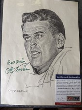Otto Graham autographed Sketch PSA/DNA Certified  H.O.F Browns Quarterback 🏈