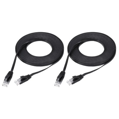 Cat 6 Ethernet Cable 16ft, 32AWG Flat High Speed RJ45 Cat6 Internet Patch Cord