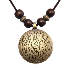 Boho Necklace for Women Boho Choker Wooden Round Brown Necklaces Bohemian Leathe