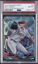 2022 BOWMAN'S BEST AQUA LAVA REFRACTOR #56 NICK LODOLO ROOKIE RC 194/199 PSA 8