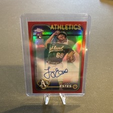 2024 Topps Chrome Rookie Autographs Joey Estes #RA-JES Red Refractor /5 (RC)