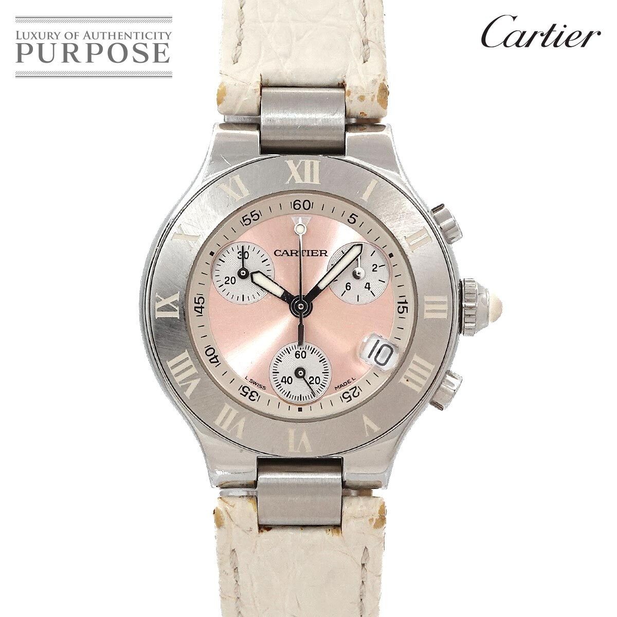 Cartier Must 21 Chronoscaph SM W1020012 Chronograph Ladies Watch Date Quartz Mus
