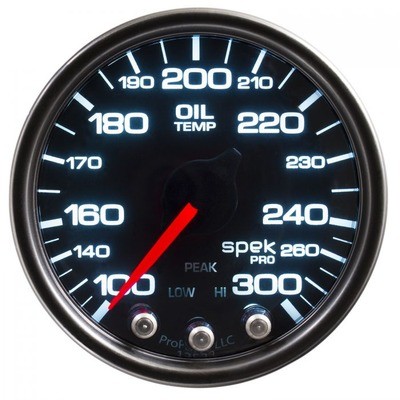 Auto Meter P32252, One Spek Pro Oil Temp Gauge 100-300 Deg F 2-1/16 in