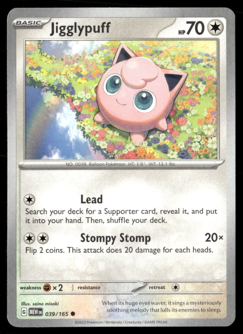 Jigglypuff 151 039/165 Common Pokemon Near Mint