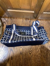 Tommy Hilfiger Blue White Geometric Large Tot...