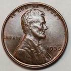 1935 P Lincoln Wheat Cent Penny 1c No Mint Mark Philadelphia  AU Copper LC-p35A