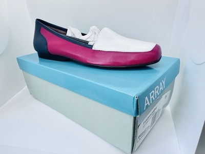 Array ''Freedom'' Leather Slip-on Loafers Shoes Women's 10SS Patriotic Red,White ￼