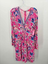 Pre-Owned Lilly Pulitzer Pink Size 10 Knee Length Long Sleeve Dress