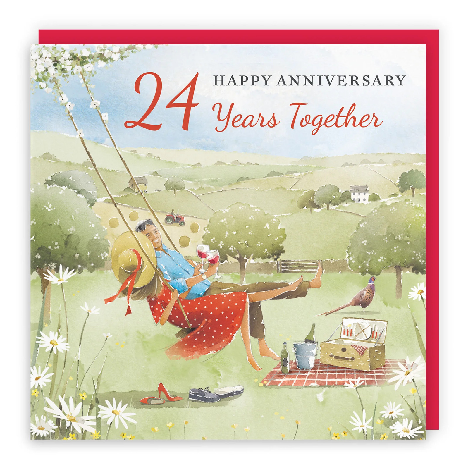 24th Anniversary Card Meadow Picnic Milo's Gallery