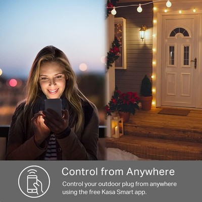 Reliable Kasa Smart Outdoor Plug - 300 ft Wi-Fi, , Alexa & Google Compatible
