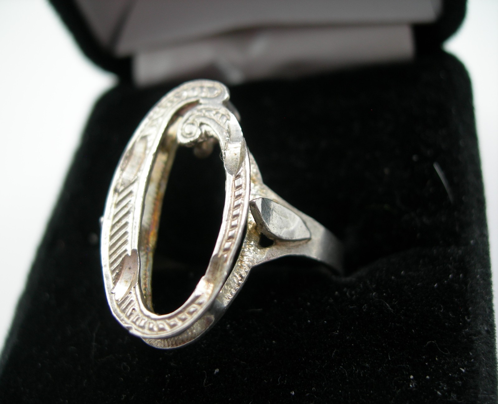 Vintage 925 Sterling Silver Cursive Script Ring *… - image 2