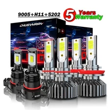 For Chevy Silverado 1500 2007-2015 - 6x 6000K LED Headlight Fog Bulbs Kit Bright