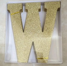 Amscan 9" Gold Glitter Letter Wall Decor - Letter W