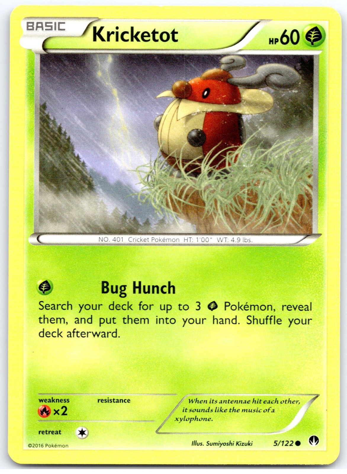 Pokemon Kricketot 5/122 - BKP Common LP EN