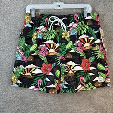 Spicy Tuna Men's Board Shorts NEW with Tropical Print Flamingos Palms Large NWT