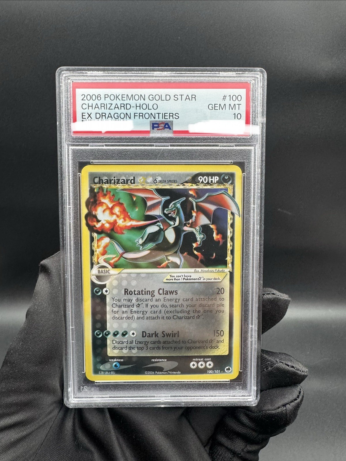 2006 Pokemon EX Dragon Holo Frontiers Gold Star Charizard #100 PSA 10 Gem Mint