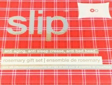 NIB Slip Pure Silk Pillowcase Scrunchie 3pc Set Rosemary Anti Aging Standard
