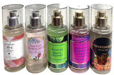 Bath & Body Works 2.5 Oz Miscellaneous Fragrance Mist 5 Travel Size Bottles