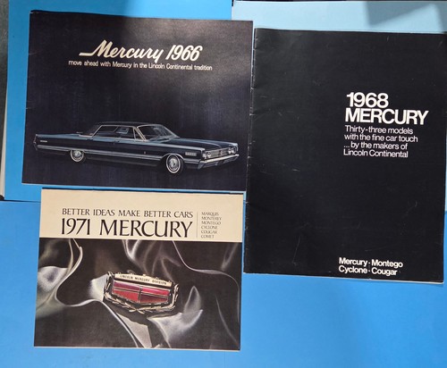 Mercury Dealer Brochures Lot Of 3 1966 1968 1971