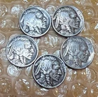 1934 D- 1935 D -1 936 P - 1936 S  - 1937 P Indian Head Buffalo Nickels Lot of 5￼