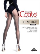 Women's 30 Den Lurex Tights with Back Seam   Fantasy Luxe Line   Sparkly Fit