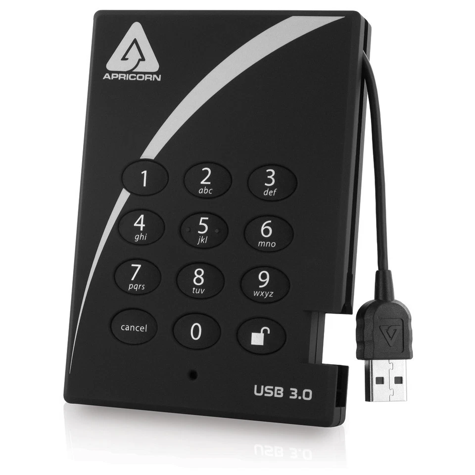 Apricorn Mass Storage A25-3Pl256-2000 2Tb Aes-Xts Padlock Secure Usb 3.0 256Bit - Image 2 of 4