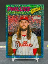 2026 Topps Heritage Matt Strahm Chrome Blue Sparkle Refractor Phillies