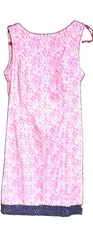 Talbots Women’s Size 10 Pink White Floral Shift Dress Navy Crochet Hem