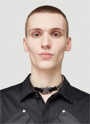 1017 ALYX 9SM Chain Necklace   NP 350     Silber/Leder