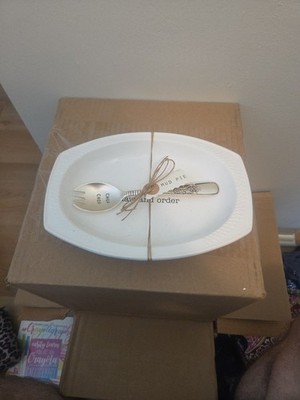 Mud Pie Slaw and Order Oval Stoneware Serving Dish New with Tags