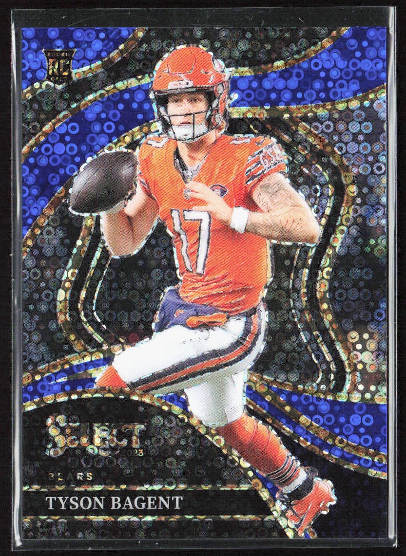 2023 Panini Select Tyson Bagent Blue Disco Prizm Club Level /25 Bears Rookie